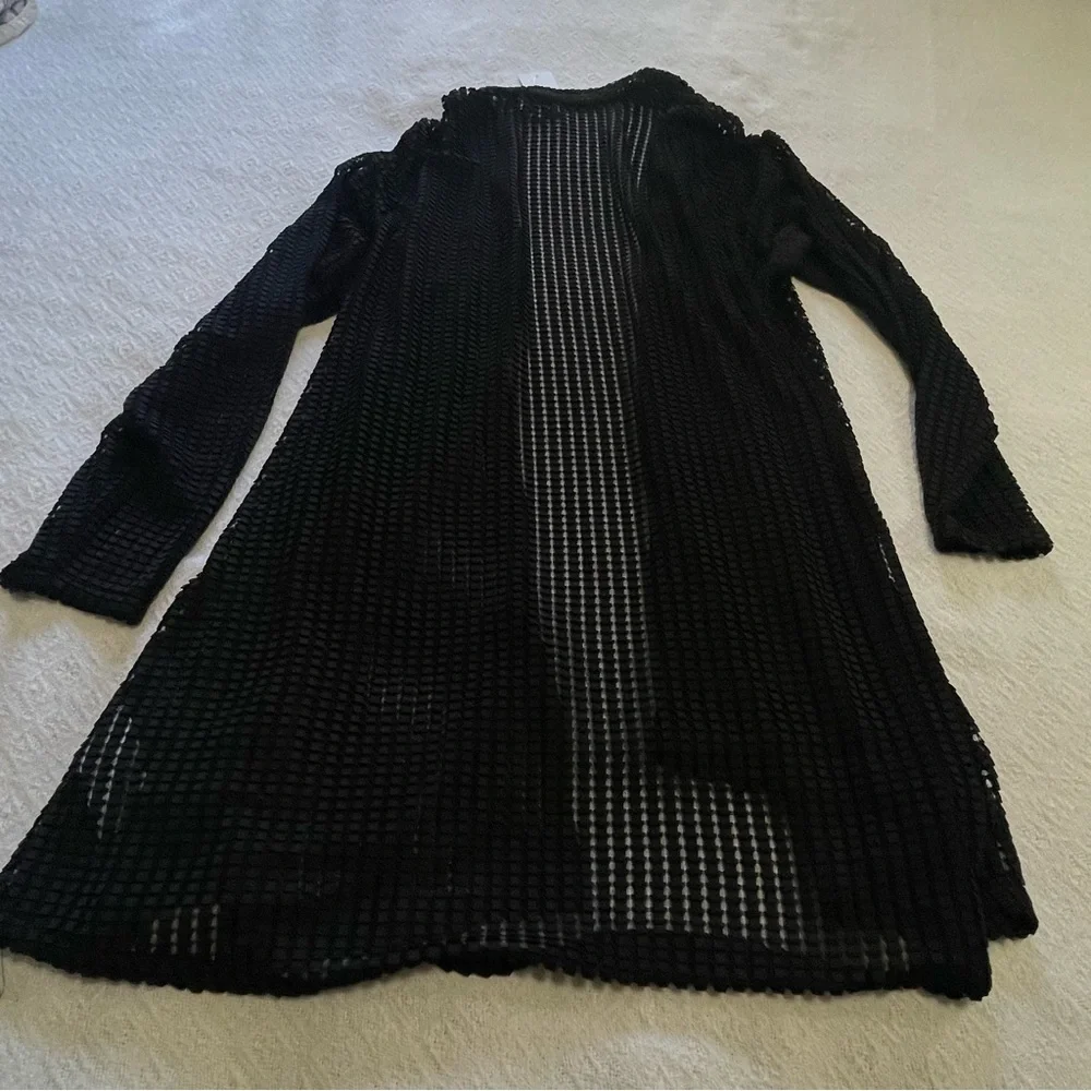 Susan Graver Black Open Knit Kimono- Size Large NWT‎ A little something extra.